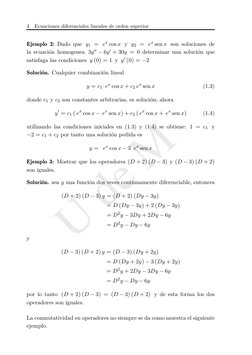 U de M
4
Ecuaciones diferenciales lineales de orden superior
Ejemplo 2: Dado que y1 = ex cos x y y2 = ex sen x son soluciones