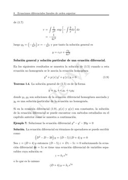 U de M
8
Ecuaciones diferenciales lineales de orden superior
de (1.7)
v =
Z
1
x2 exp

−
Z 3
xdx

dx
= −1
4x4
luego y2 =

−