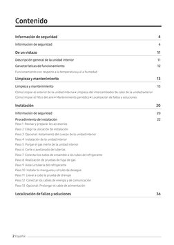 
2 Español
Información de seguridad 	
4
Información de seguridad	
4
De un vistazo	
11
Descripción general de la unidad inter