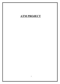 ATM Project Overview and Code | PDF | My Sql | Automated Teller Machine