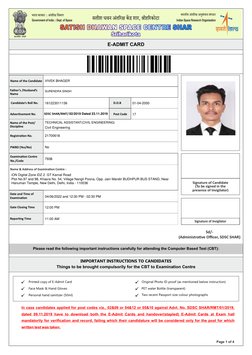 E-Admit Card Instructions for Candidates | PDF | Identity Document
