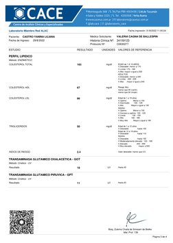 Paciente:
Fecha de Ingreso:
Protocolo Nº:
Médico Solicitante:
CASTRO YANINA LILIANA
29/8/2022
C0630277
VALERIA CAGNA DE BALLE