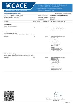 Paciente:
Fecha de Ingreso:
Protocolo Nº:
Médico Solicitante:
CASTRO YANINA LILIANA
29/8/2022
C0630277
VALERIA CAGNA DE BALLE