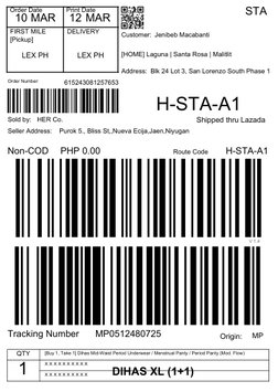 STA
Order Number:
[HOME] Laguna | Santa Rosa | Malitlit
Address:
Jenibeb Macabanti
Blk 24 Lot 3, San Lorenzo South Phase 1
61