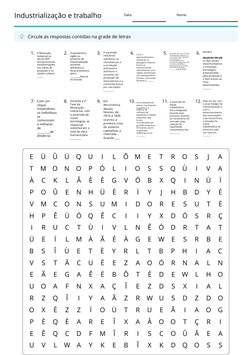 Industrialização e trabalho 
Data: 
Nome: 
Circule as respostas contidas na grade de letras 
1 . 
2. 
3. 
4. 
5. 
6. D