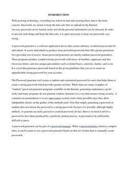 INTRODUCTION 
 
With growing technology, everything has relied on data and securing these data is the main 
concern. Pass