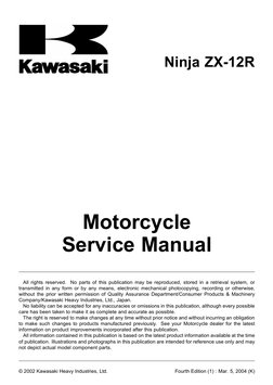 Kawasaki Ninja ZX-12R Service Manual | PDF | Bearing (Mechanical