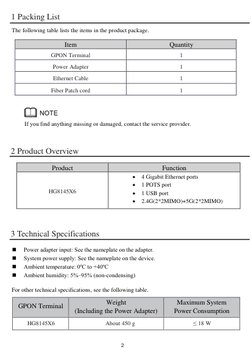 Huawei HG8145X6 Quick Start Guide | PDF | Wireless Lan | Wi Fi
