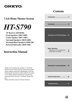 Manual Onkyo HT-r540 | PDF | Loudspeaker | Ac Power Plugs And Sockets