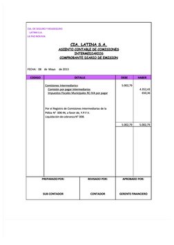CIA. DE SEGURO Y REASEGURO
CIA. DE SEGURO Y REASEGURO
LATINA S.A.
LATINA S.A.
LA PAZ-BOLIVIA
LA PAZ-BOLIVIA
CIA. LATINA S.A.