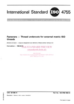 ISO 4755:1983 Fasteners Standard | PDF | Screw | International ...
