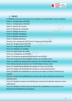 8 
 
 
2. ÍNDICE  
El MANUAL tiene una estructura muy completa y se desarrolla en varios módulos: 
Tema 1:  Introducción a