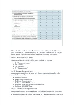 Manual de Calificación CAARS para TDAH | PDF