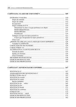 XII  JAVA 2: CURSO DE PROGRAMACIÓN 
 
CAPÍTULO 6. CLASES DE USO COMÚN .......................................................