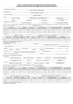 ASME U-1 Form for Pressure Vessels | PDF | Gas Technologies ...