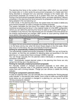 The planning time fence is the number of work days, within which you can protect 
the master plan or in other words the procu