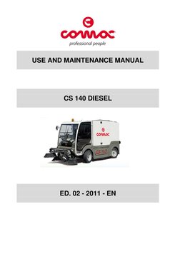  
 
 
 
USE AND MAINTENANCE MANUAL 
 
 
 
 
 
 
 
 
 
CS 140 DIESEL 
 
 
 
 
 
 
 
 
 
 
 
 
ED. 02 - 2011 - EN 
 
 
 
 

