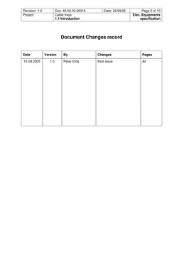 Revision: 1.0
Doc: 40.02.03.00015
Date: 22/09/05
Page 2 of 10
Project:
Cable trays
1.1 Introduction
Elec. Equipments
specific