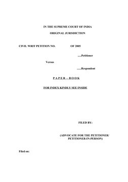 IN THE SUPREME COURT OF INDIA
                                           ORIGINAL JURISDICT