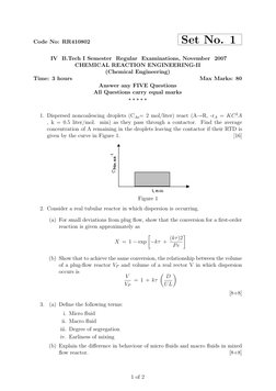 Chemical Reaction Engineering Exam Questions | PDF | Chemical Reactor ...