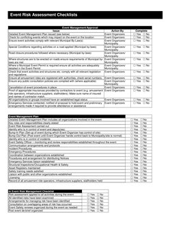 Event Risk Management Checklist | PDF | Safety | Risk Management