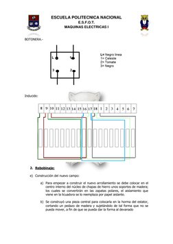 ESCUELA POLITECNICA NACIONAL 
E.S.F.O.T. 
MAQUINAS ELECTRICAS I 
 
 
BOTONERA.- 
 
 
 
 
Inducido: 
 
 
 
2. Rebobinaje: