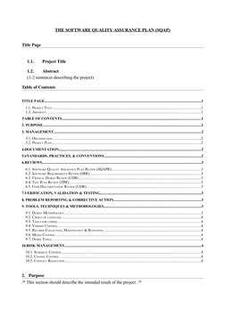 Sqap Example Software Quality Assurance Plan Guide | PDF | Version Control ...