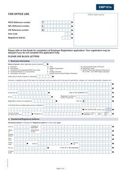 Emp101 Form.pdf EMP101e Registration Application Guide | PDF | Identity Document ...