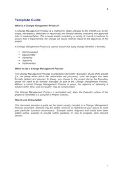 Execution Template - Change Management Process | PDF | Feasibility ...