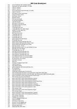 Mercedes-Benz MB Code Reference Guide | PDF | Trunk (Car) | Headlamp