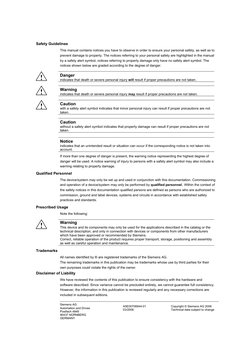 Siemens AG 
Automation and Drives  
Postfach 4848 
90437 NÜRNBERG 
GERMANY 
A5E00706944-01  
03/2006 
Copyright © Siemens A