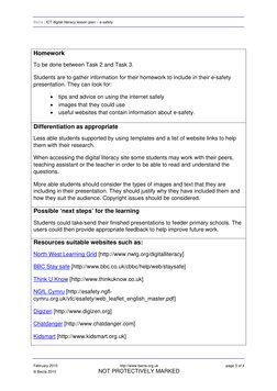 Becta | ICT digital literacy lesson plan – e-safety 
 
 
 
February 2010 
http://www.becta.org.uk 
page 3 of 4 
© Becta 2010