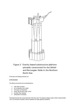 A third type is the floating production unit. 
2.2 Environment 
The offshore environment can be characterized by: 
 
water