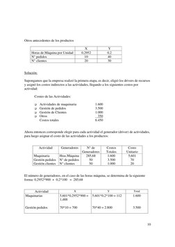 10 
 
 
Otros antecedentes de los productos 
 
 
X 
Y 
Horas de.Máquina por Unidad 
0,2952 
0,2 
N° pedidos 
10 
40 
N° cli