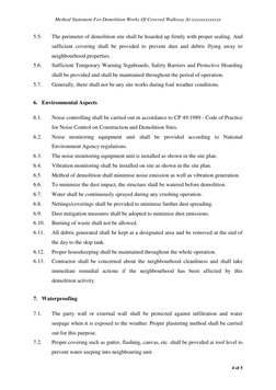 Demolition Method Statement for Walkway | PDF | Demolition | Noise