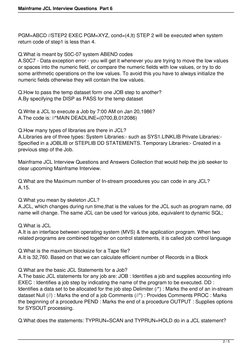 JCL Interview Questions and Answers | PDF | Operating System Technology ...