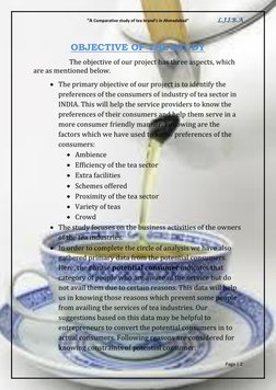 “A Comparative study of tea brand’s in Ahmedabad”                         L.J.I.B.A 
Page | 2