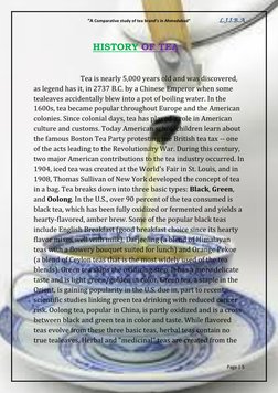 “A Comparative study of tea brand’s in Ahmedabad”                         L.J.I.B.A 
Page | 5