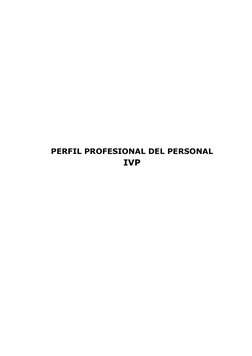 PERFIL PROFESIONAL DEL PERSONAL
IVP
