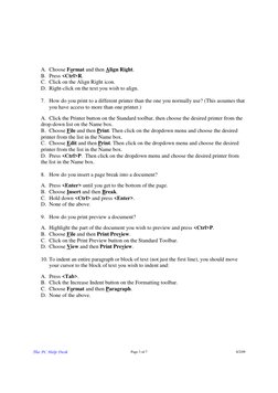 Microsoft Word Skills Assessment Test | PDF