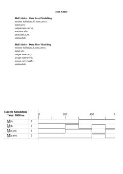 Half Subtractor Verilog Code Examples | PDF