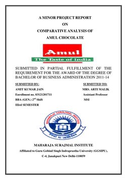 Comparative Analysis of Amul Chocolate | PDF | Sampling (Statistics ...