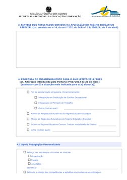 REGIÃO AUTÓNOMA DOS AÇORES
       SECRETARIA REGIONAL DA EDUCAÇÃO E FORMAÇÃO
3. SÍNTESE DOS RESULTADOS O