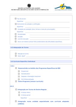 REGIÃO AUTÓNOMA DOS AÇORES
       SECRETARIA REGIONAL DA EDUCAÇÃO E FORMAÇÃO
Tipo de provas:
Especificar