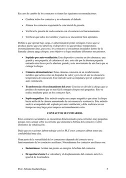 Prof. Alfredo Guillén Rojas 
5
En caso de cambio de los contactos se tienen las siguientes recomendaciones: 
• 
Cambiar t
