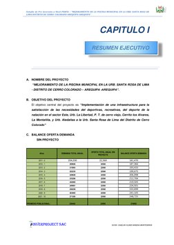 Estudio de Pre inversión a Nivel PERFIL : “MEJORAMIENTO DE LA PISCINA MUNICIPAL EN LA URB. SANTA ROSA DE 
LIMA-DISTRITO DE CE