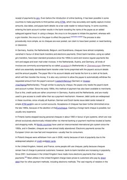 receipt of payments by giro. (http://en.wikipedia.org/wiki/Giro) Even before the introduction of online banking, it has been