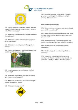 Nzta Driver Testing NZTA Licence Theory Test - Questions | PDF | Traffic | Traffic Light