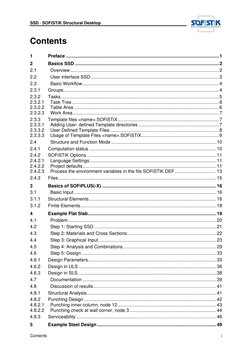 SSD · SOFiSTiK Structural Desktop
Contents
i
Contents
1
Preface .................................................