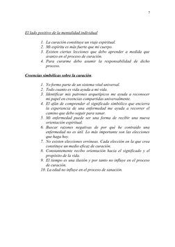 El lado positivo de la mentalidad individual
1. La curación constituye un viaje espiritual.
2. Mi espíritu es más fuerte que